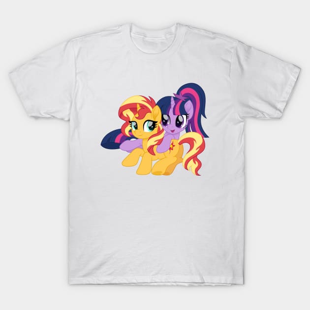 Sunset and Twilight cuddling 2023 no glasses T-Shirt by CloudyGlow